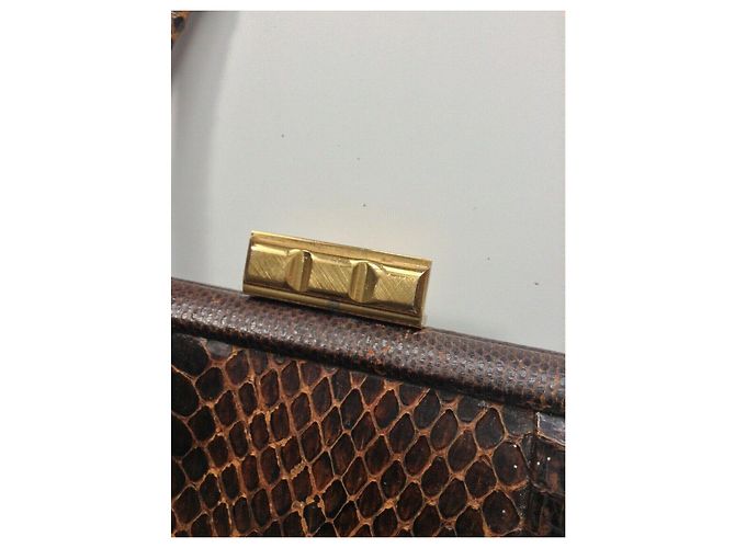 1950s Vintage Schlangenhaut Tasche Braun - Ansicht 5