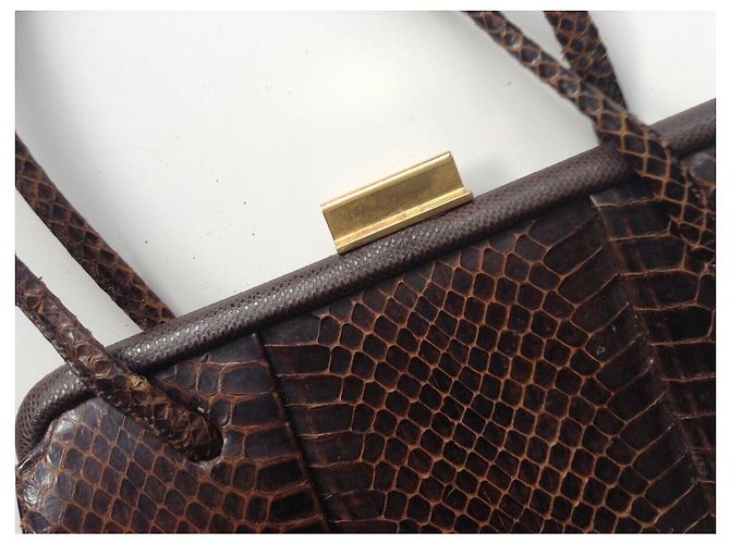 1950s Vintage Schlangenhaut Tasche Braun - Ansicht 8