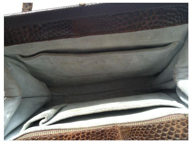 1950s Vintage Schlangenhaut Tasche Braun - Ansicht 9