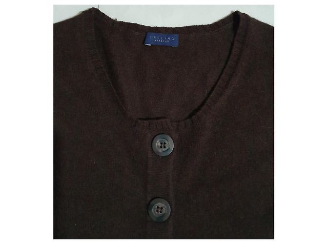 Autre Marque Darling Harbour Strickjacke braun aus Kaschmir und Seide - Ansicht 2