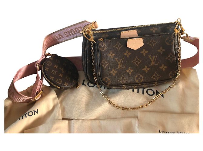 Multi Pochette Louis Vuitton Accesorios multibolsillos Castaño Rosa Dorado - view 2