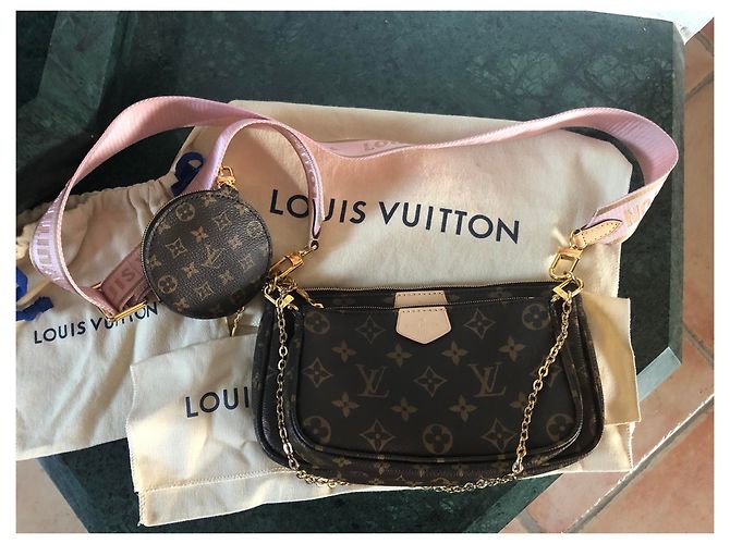 Multi Pochette Louis Vuitton Accesorios multibolsillos Castaño Rosa Dorado - view 3