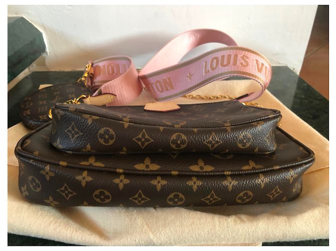 Multi Pochette Louis Vuitton Accesorios multibolsillos Castaño Rosa Dorado - view 6