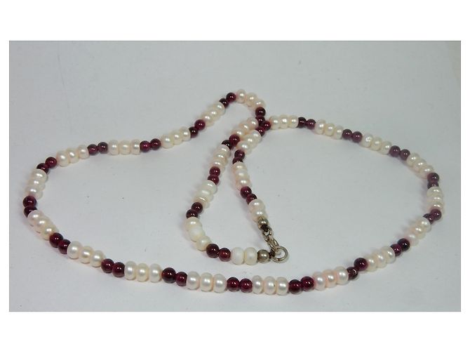 Autre Marque Collana vintage con perle e granati naturali - vista 3