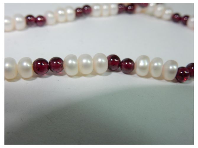 Autre Marque Collana vintage con perle e granati naturali - vista 4