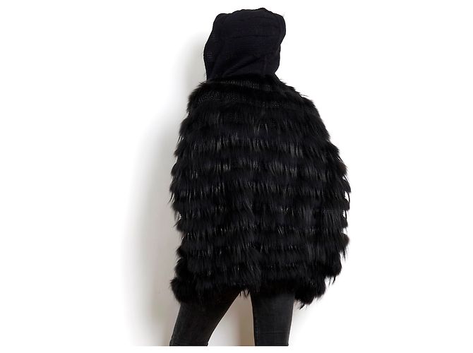 Fendi BLACK CASHMERE FOX FR38 Schwarz - Ansicht 5