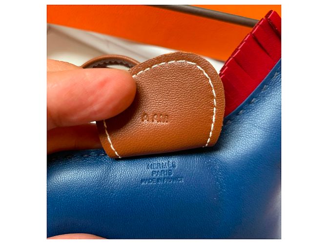 Charm rodeo Hermès GM Marrone Blu Fuschia - vista 4