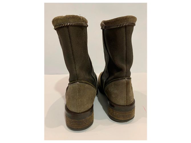 Autre Marque Botins Ras de camurça cinza tamanho 35 - vista 5