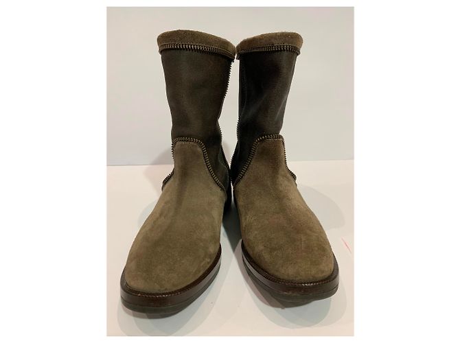 Autre Marque Botins Ras de camurça cinza tamanho 35 - vista 7