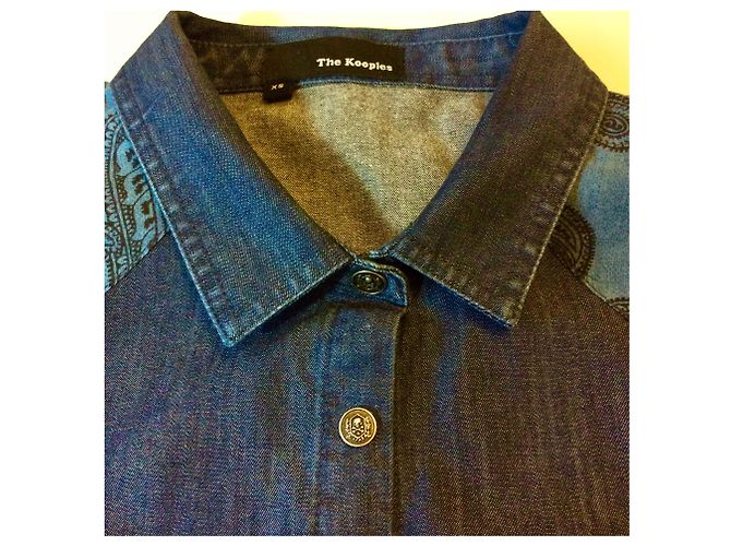 Camicia western The Kooples blu cotone - vista 2