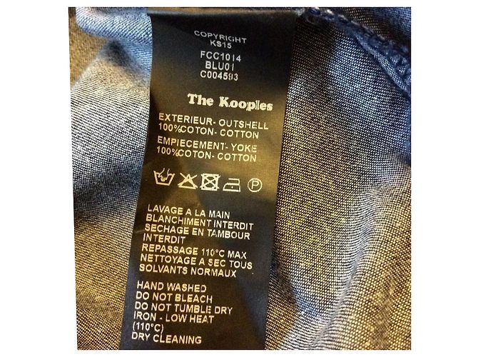 Camicia western The Kooples blu cotone - vista 3