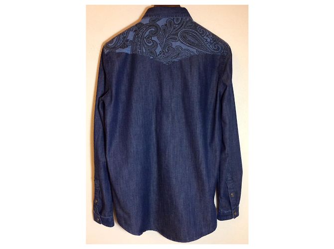 Camicia western The Kooples blu cotone - vista 4