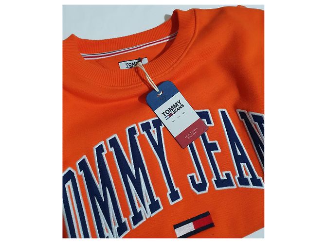 Tommy Hilfiger Tommy Jeans Sweatshirt Baumwolle orange Logo Oversize - Ansicht 3