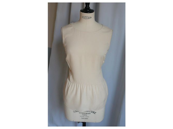 CHANEL - Camicetta di seta beige T42 - vista 2