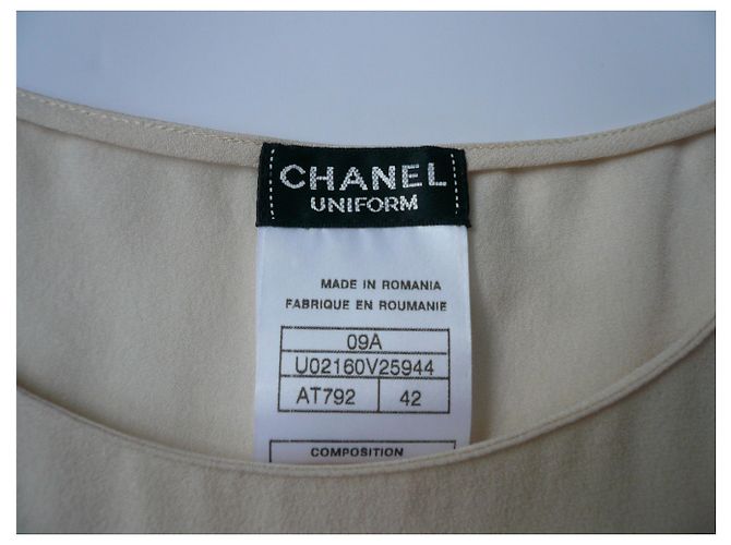 CHANEL - Camicetta di seta beige T42 - vista 4