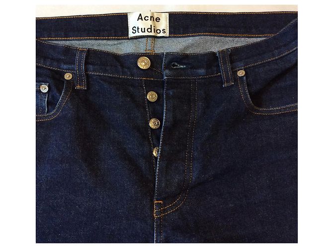 Jeans Acne Studios Town Str RW denim grezzo blu - vista 3