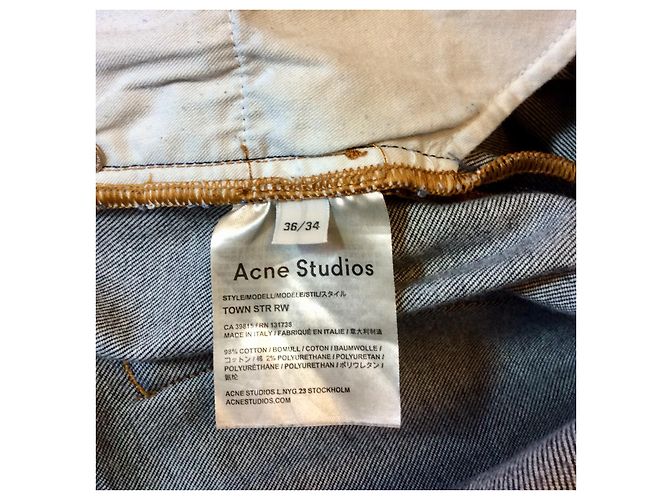 Jeans Acne Studios Town Str RW denim grezzo blu - vista 4