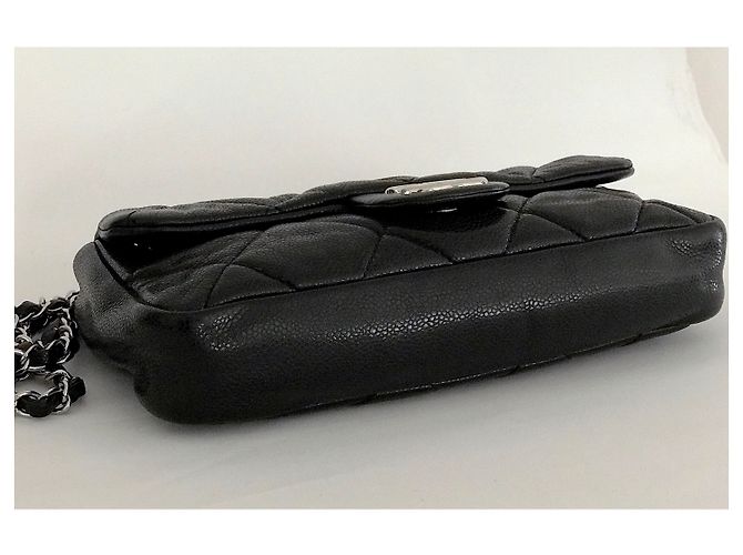 Timeless Chanel Borsa media classica con patta e caviale con scatola, busta da viaggio Nero - vista 11