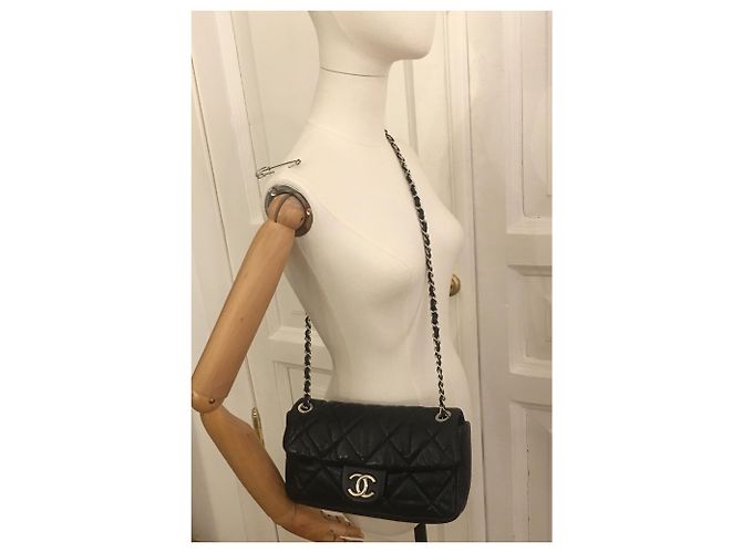 Timeless Chanel Borsa media classica con patta e caviale con scatola, busta da viaggio Nero - vista 5