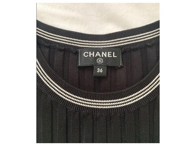 Chanel no 5 camisa de punto de seda FR36 Negro - vista 4