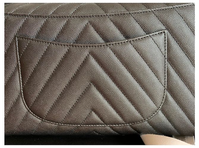 Chanel Coco Handle Caviar Chevron SHW Gris antracita - vista 6