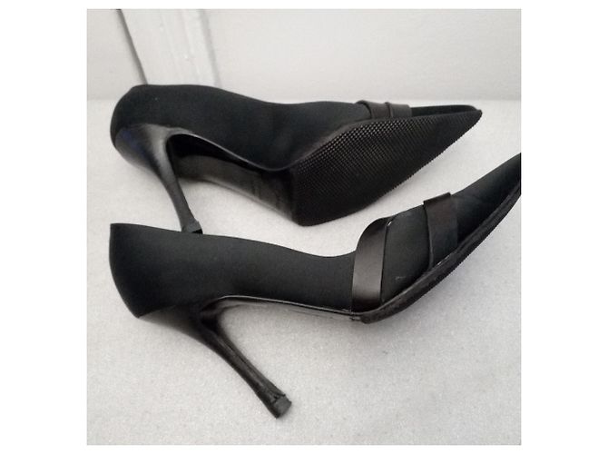 Sergio Rossi Décolleté in pelle e raso Nero - vista 3
