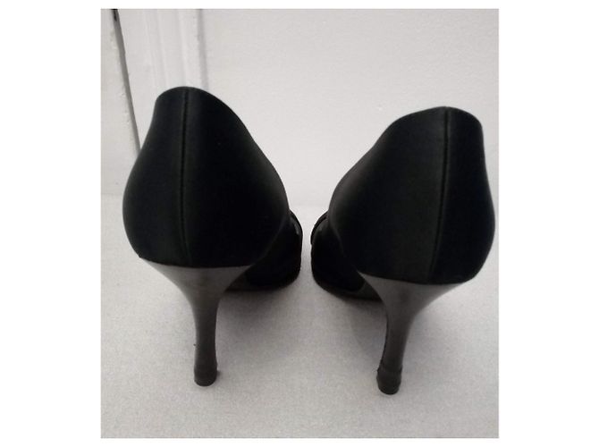 Sergio Rossi Décolleté in pelle e raso Nero - vista 4