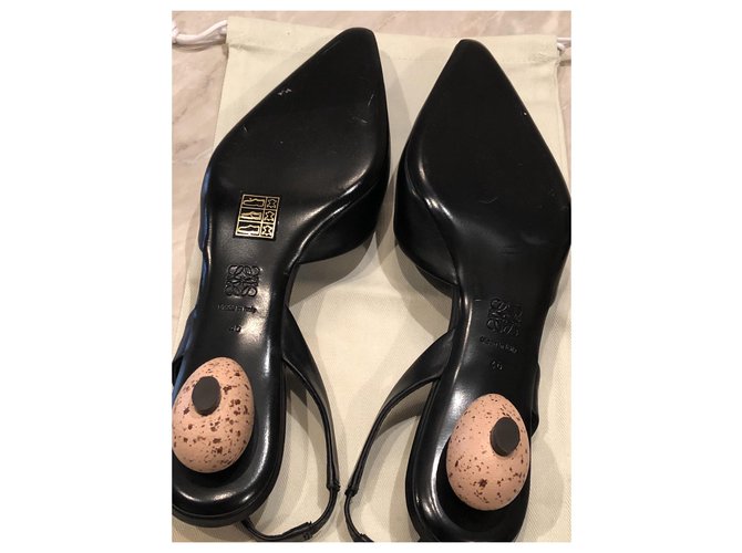 Loewe Egg heels Black Leather ref.167740 - Joli Closet