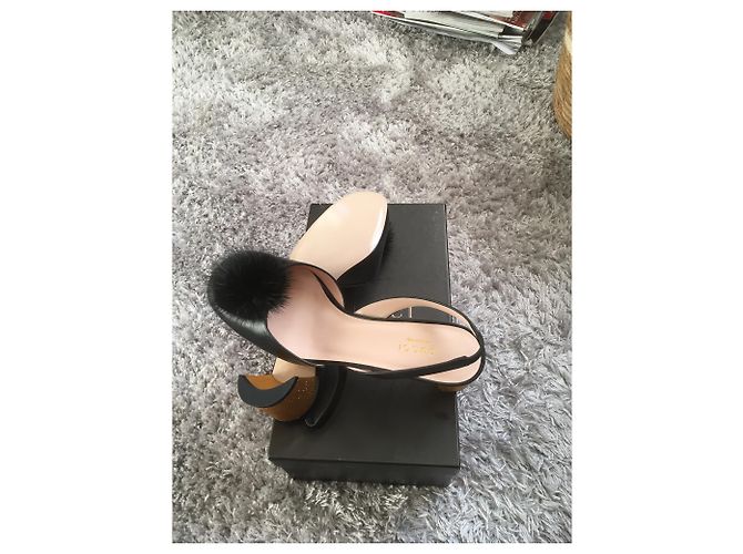 Gucci Arielle Pumps Schwarzes Lammleder Größe 37 - Ansicht 13