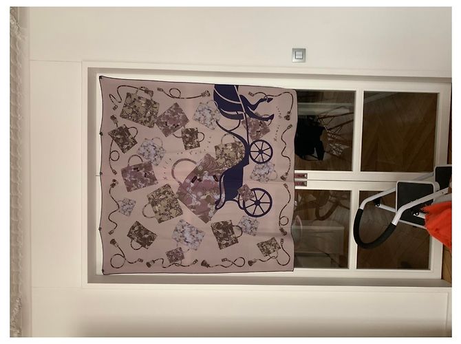 Hermès Scialle quadrato 140 cashmere e seta Rosa - vista 2