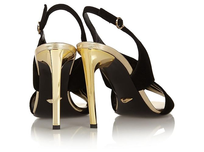 Diane Von Furstenberg DvF Vick balck e tacchi dorati Nero D'oro - vista 3