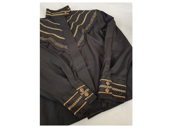 Vintage Camicia nera Charles Vogele con dettagli dorati Nero D'oro - vista 3