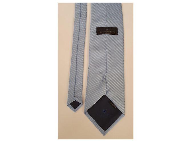 Corbata Ermenegildo Zegna de seda azul con rayas - vista 2