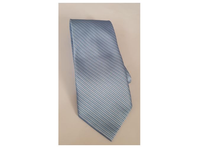 Corbata Ermenegildo Zegna de seda azul con rayas - vista 3