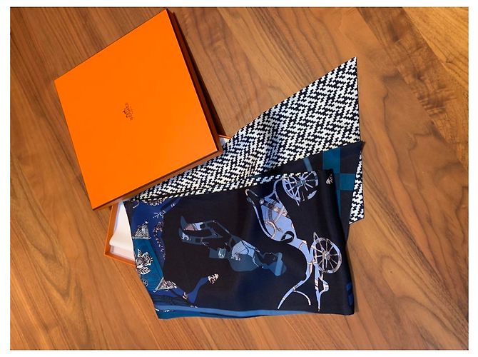 Hermès Maxi Twilly Cut Azul marinho - vista 3