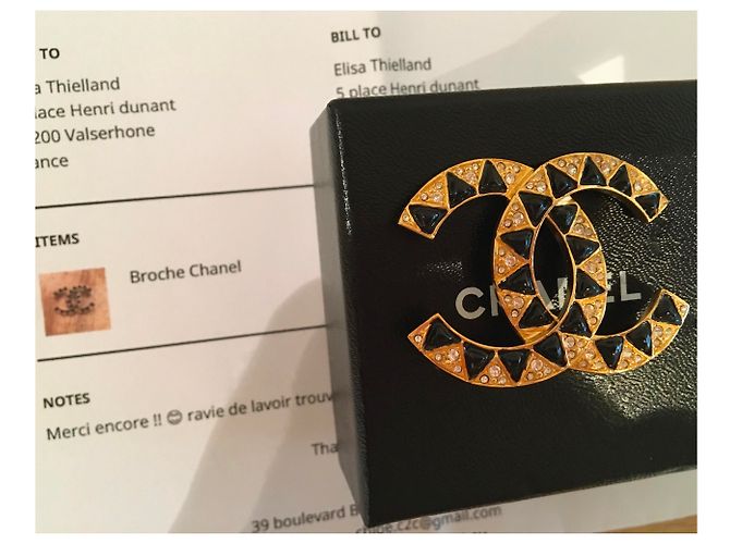 Cambon Chanel Pins & Broschen Schwarz Golden - Ansicht 2