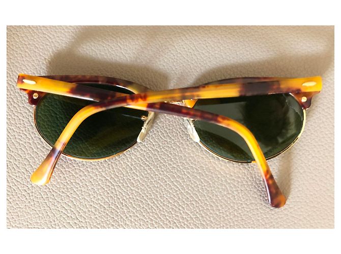 Ray-Ban Seltene RAY BAN Vintage Wayfarer Oval Cateye W1265 Golden Hellbraun Dunkelgrün - Ansicht 6