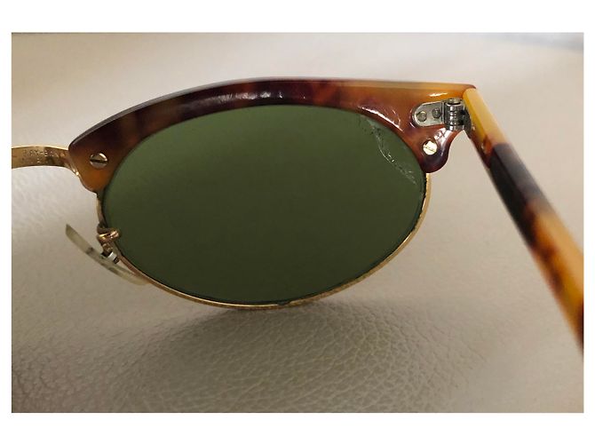 Ray-Ban Seltene RAY BAN Vintage Wayfarer Oval Cateye W1265 Golden Hellbraun Dunkelgrün - Ansicht 9