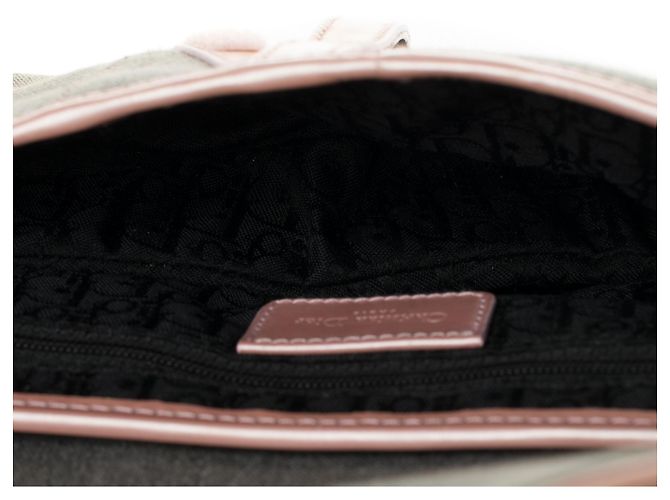 Christian Dior Bolsa Dior Saddle em denim azul e couro rosa em muito bom estado! - vista 7
