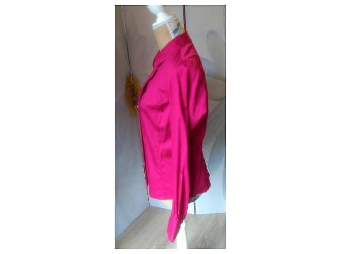 Calvin Klein Fuchsia Bluse mit glänzenden Kunstdiamantknöpfen Fuschia - Ansicht 3