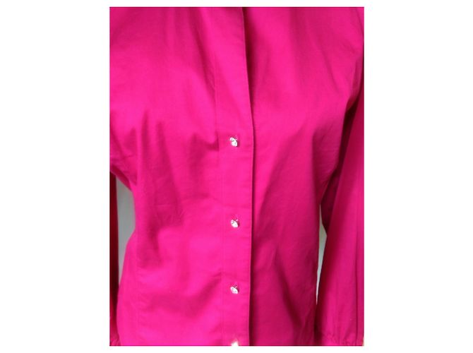 Calvin Klein Fuchsia Bluse mit glänzenden Kunstdiamantknöpfen Fuschia - Ansicht 4