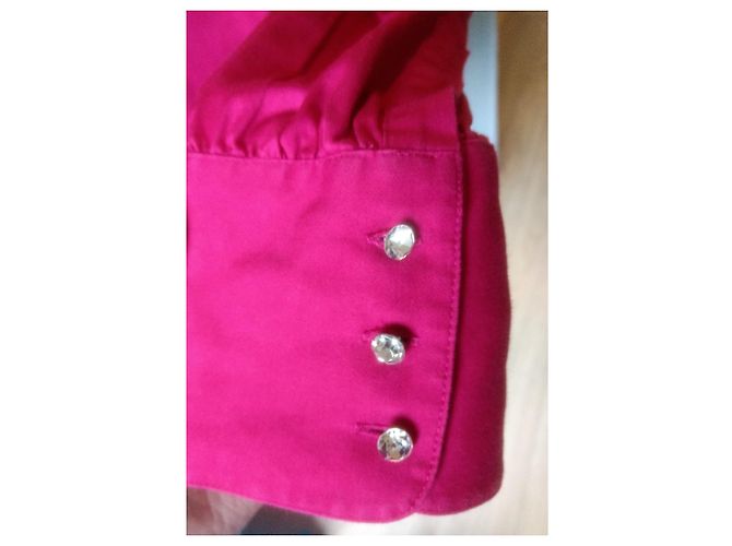 Calvin Klein Fuchsia Bluse mit glänzenden Kunstdiamantknöpfen Fuschia - Ansicht 5