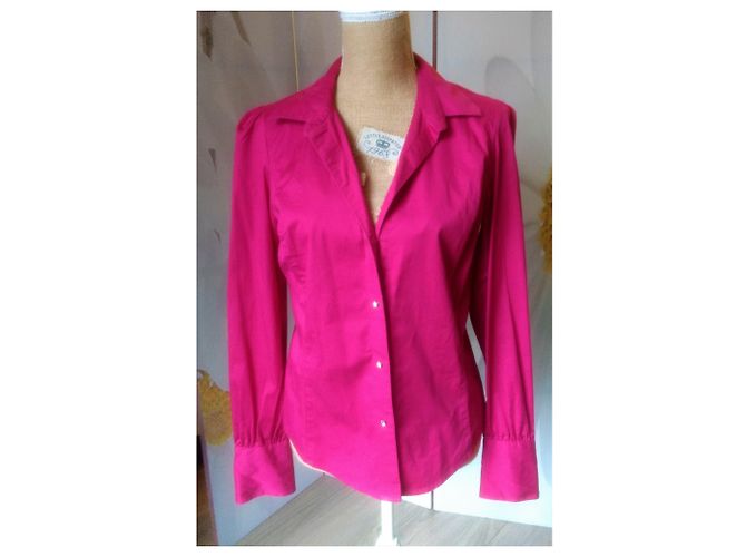 Calvin Klein Fuchsia Bluse mit glänzenden Kunstdiamantknöpfen Fuschia - Ansicht 6