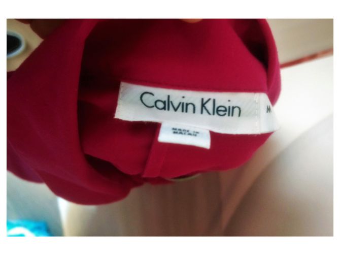 Calvin Klein Fuchsia Bluse mit glänzenden Kunstdiamantknöpfen Fuschia - Ansicht 8