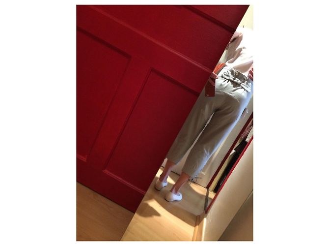 Pantalones Chloé de cintura alta en algodón azul gris Azul claro - vista 3