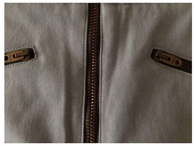 Pantalones Chloé de cintura alta en algodón azul gris Azul claro - vista 5