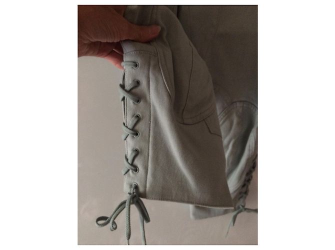 Pantalones Chloé de cintura alta en algodón azul gris Azul claro - vista 6