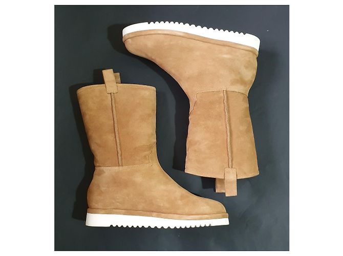 Botas Off White de ante marrón talla 40 Castaño - vista 3