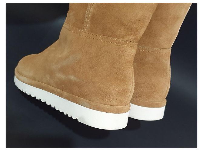 Botas Off White de ante marrón talla 40 Castaño - vista 4