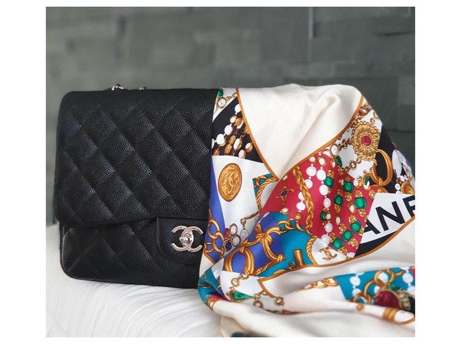 Chanel CC PERLA MULTICOLORE E MOTIVO A CATENA Bianco sporco - vista 6